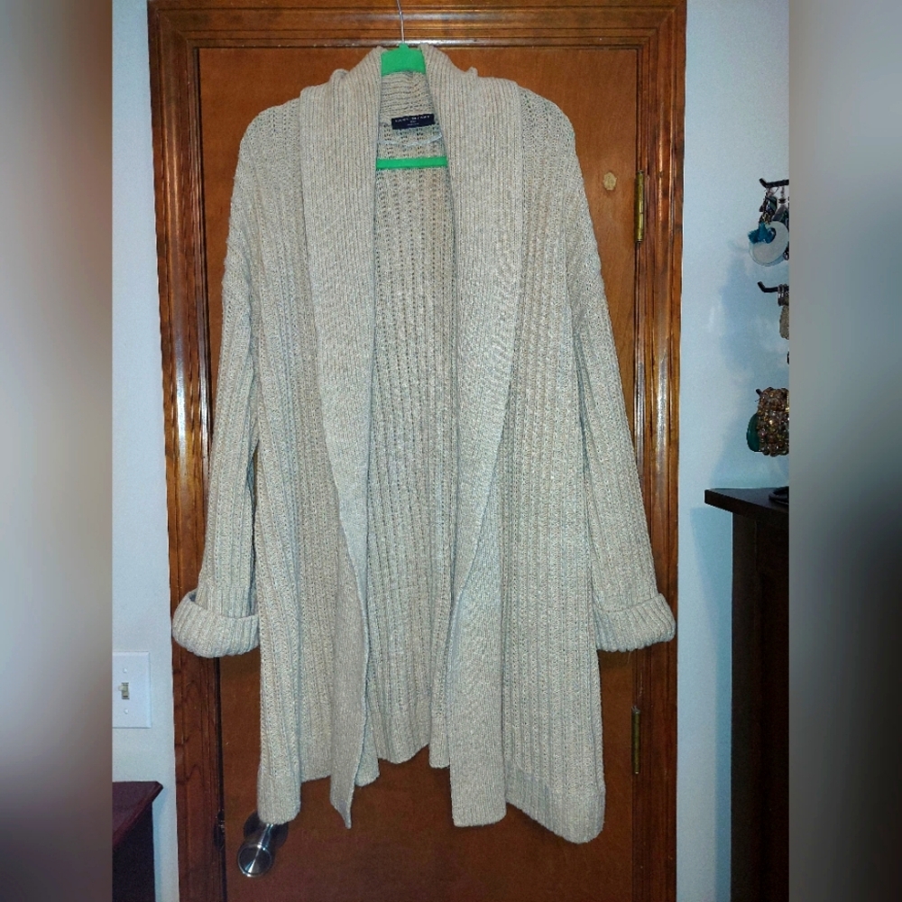 Lane Bryant Cozy Oatmeal Shawl Collar Cardigan Sweater